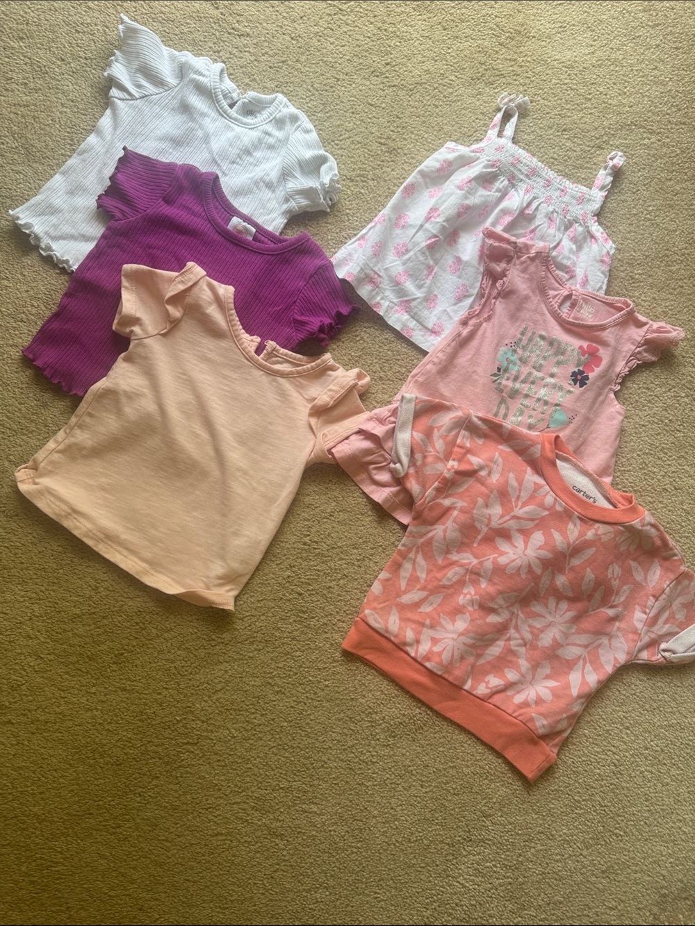 Baby Girl 12M Summer Tops Shirt Bundle 6pc